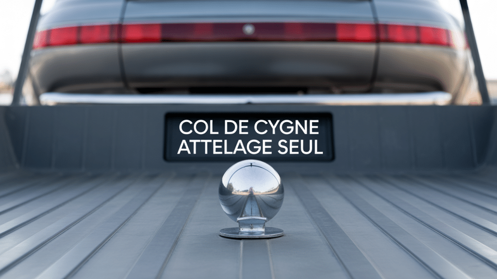 col de cygne attelage seul gros plan sur véhicule