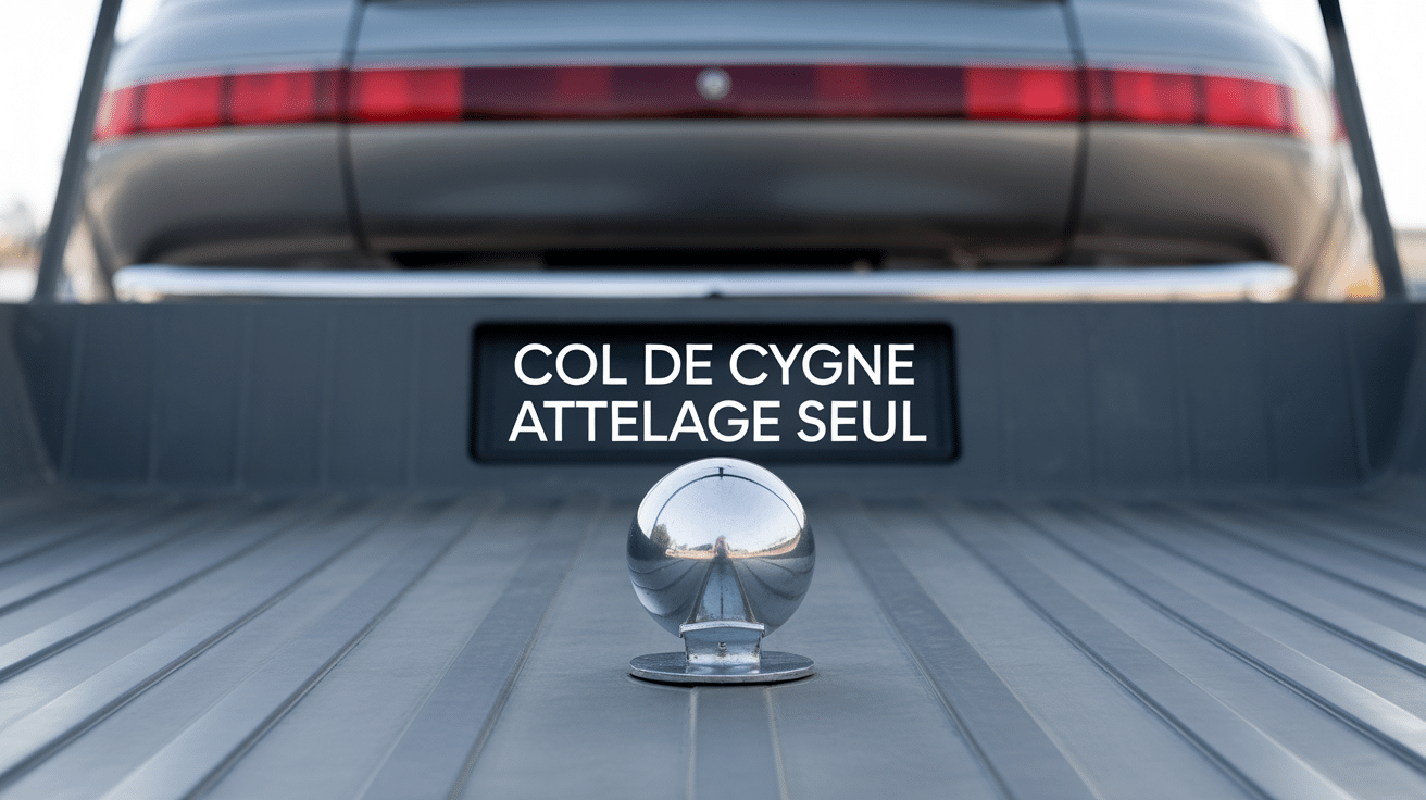 col de cygne attelage seul gros plan sur véhicule