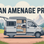 dacia van aménagé prix, van blanc ouvert en montagne