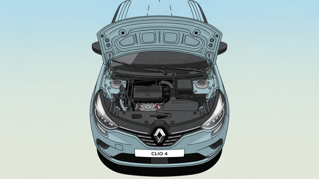 ouvrir capot clio 4 illustration compartiment moteur