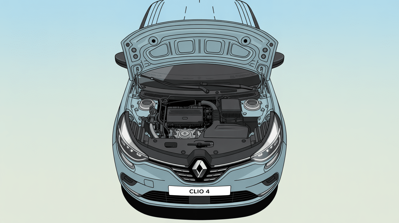 ouvrir capot clio 4 illustration compartiment moteur