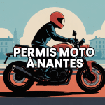 Permis moto Nantes illustration motard route urbaine