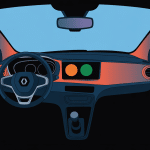 Tableau de bord avec voyants allumés Clio 2