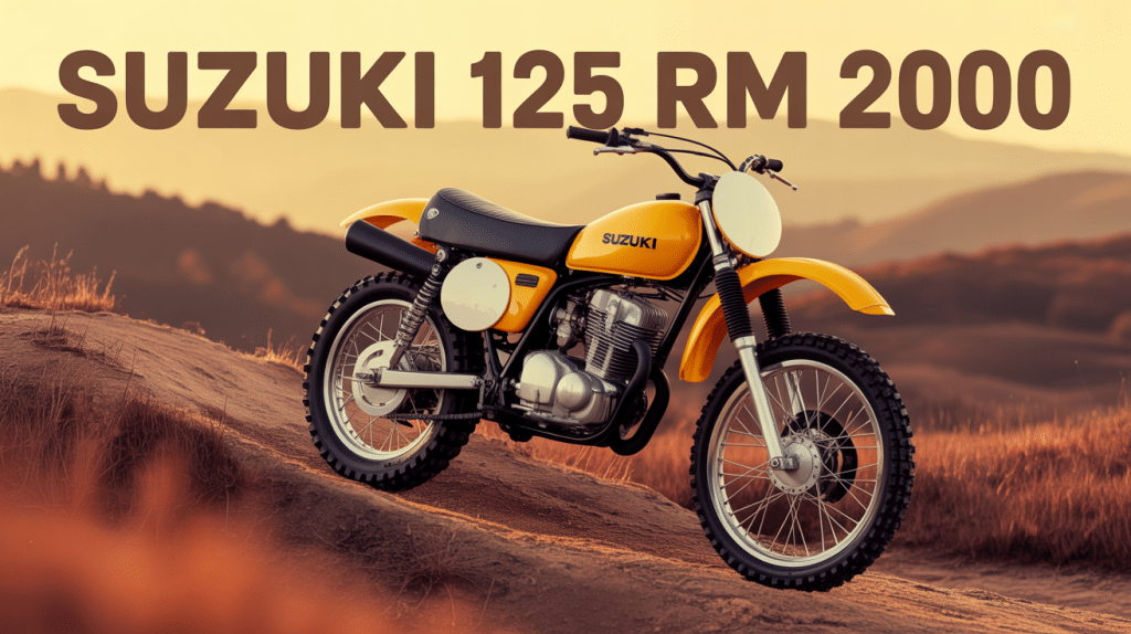 125 rm 2000 moto cross jaune vintage sur terrain
