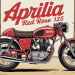 aprilia red rose 125 illustration moto custom vintage