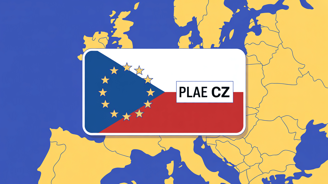 illustration cz plaque carte europe