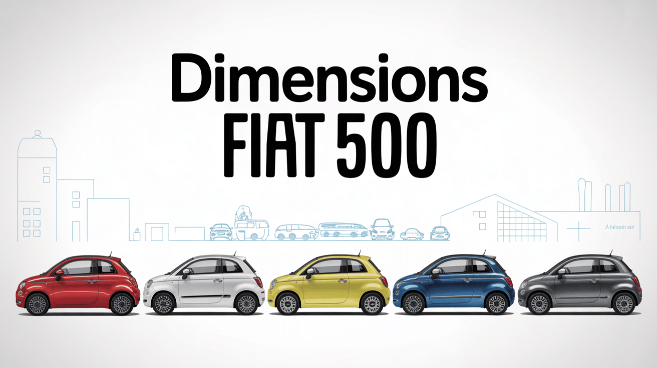 aperçu visuel dimension fiat 500 versions côte à côte