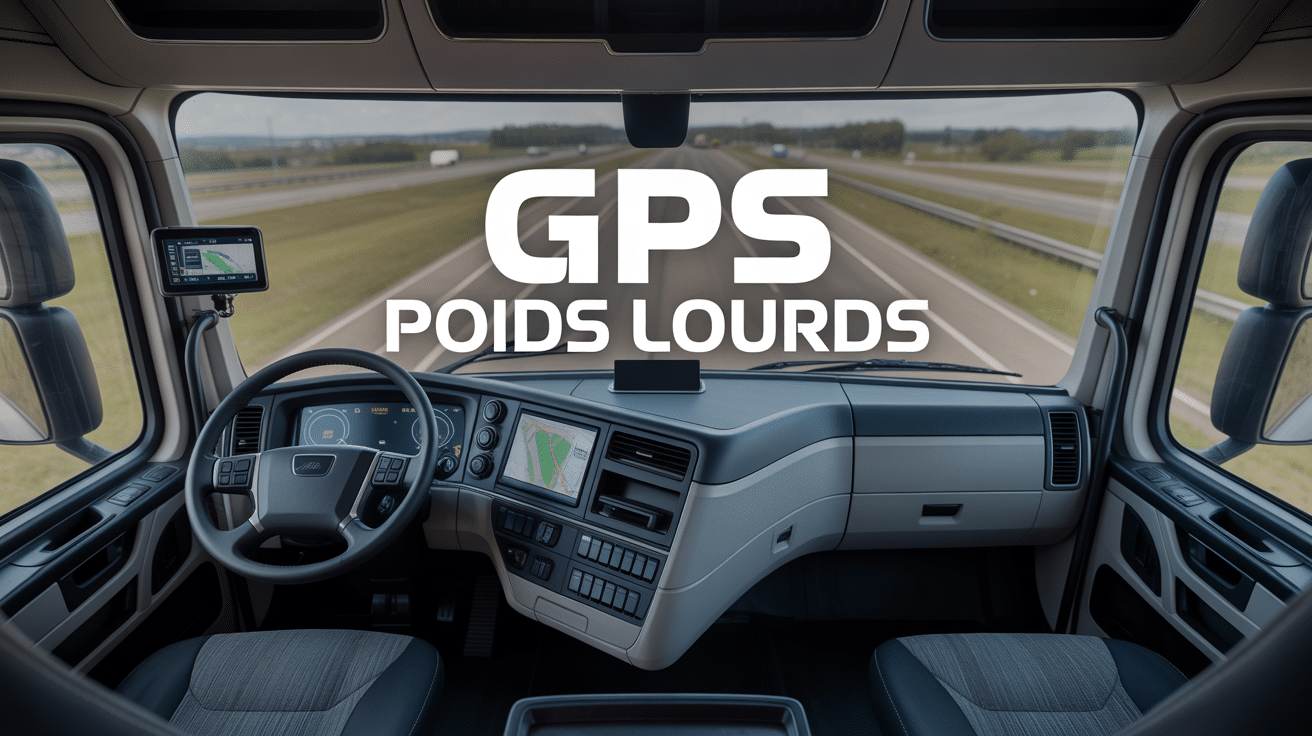gps poid lourds affiché sur écran cabine camion