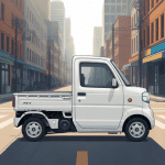 honda acty utilitaire compact blanc stationne rue urbaine