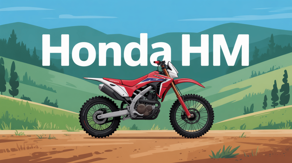 Honda HM moto cross rouge et blanche sur terrain france