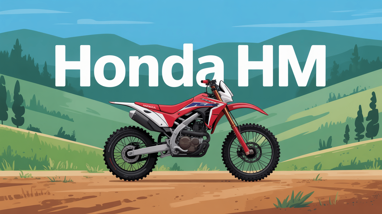Honda HM moto cross rouge et blanche sur terrain france