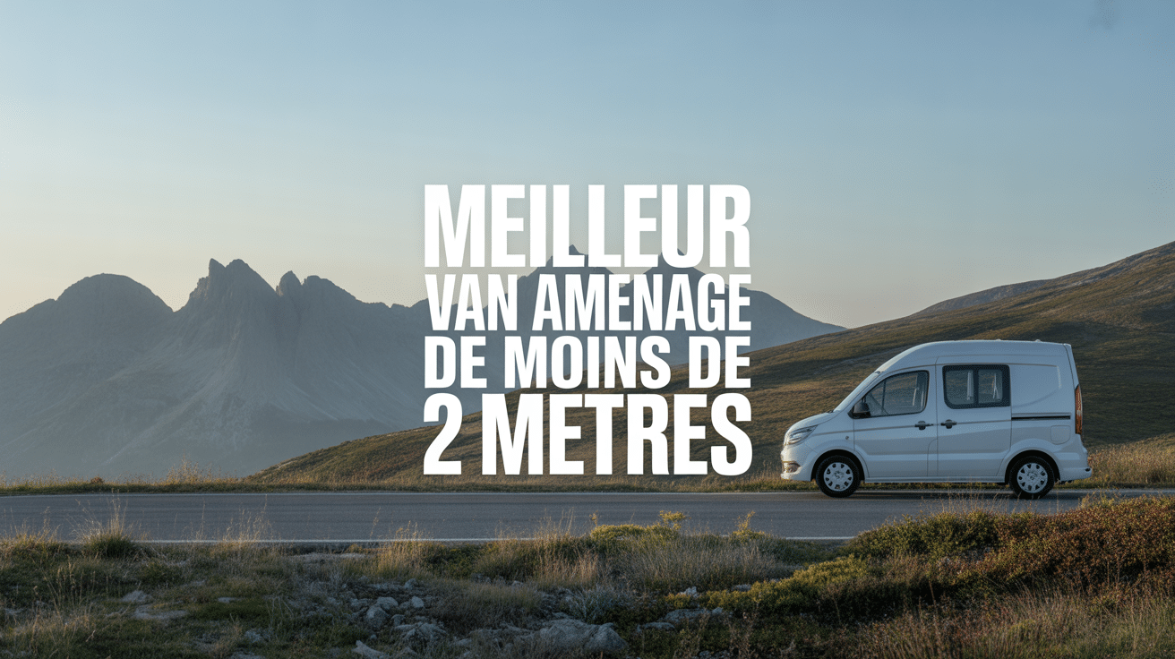Vue d'un meilleur van aménagé moins de 2m sur route de montagne