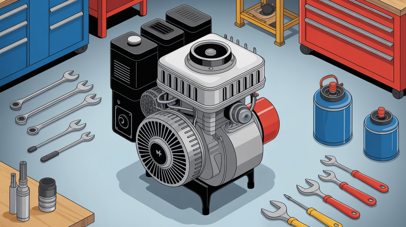 Moteur Loncin avis moderne illustration atelier mécanique