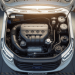 Moteur Puma Ford Transit dans compartiment moteur utilitaire