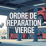 Visuel moderne garage avec ordre de réparation vierge