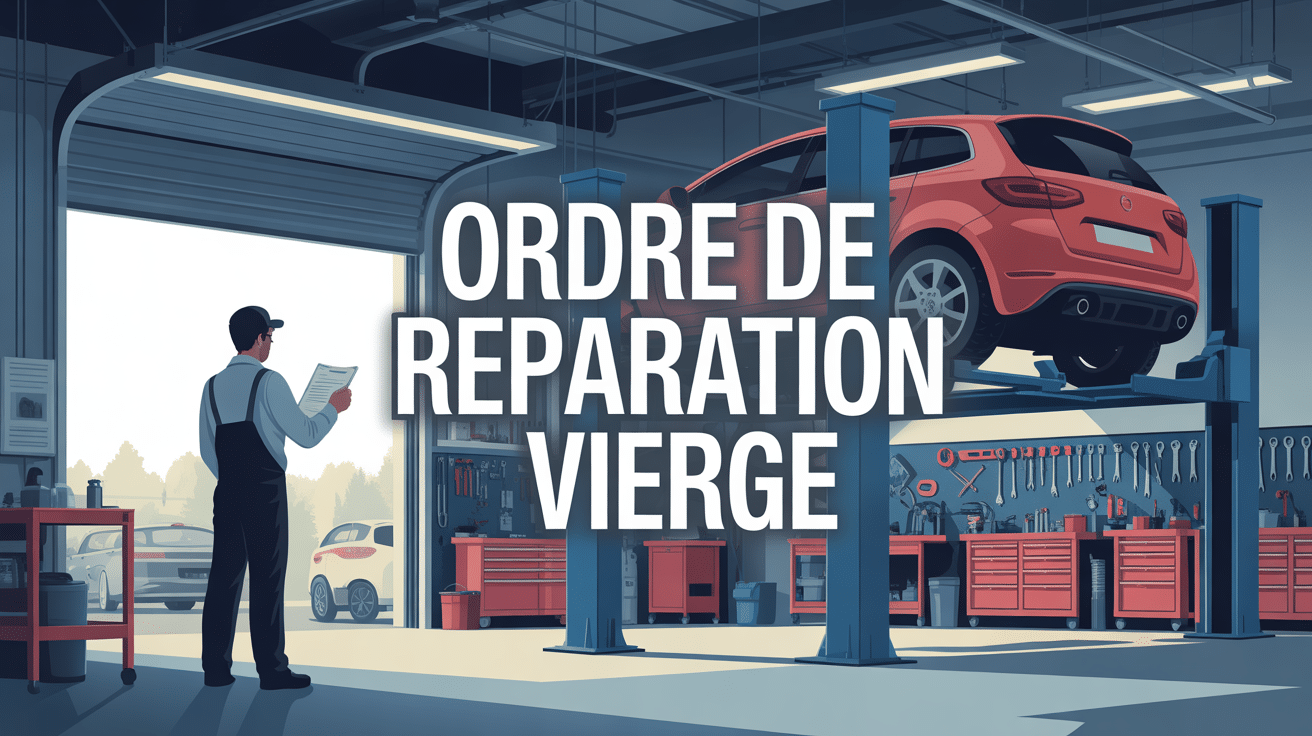 Visuel moderne garage avec ordre de réparation vierge