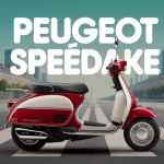 peugeot speedake rouge blanc vintage en ville