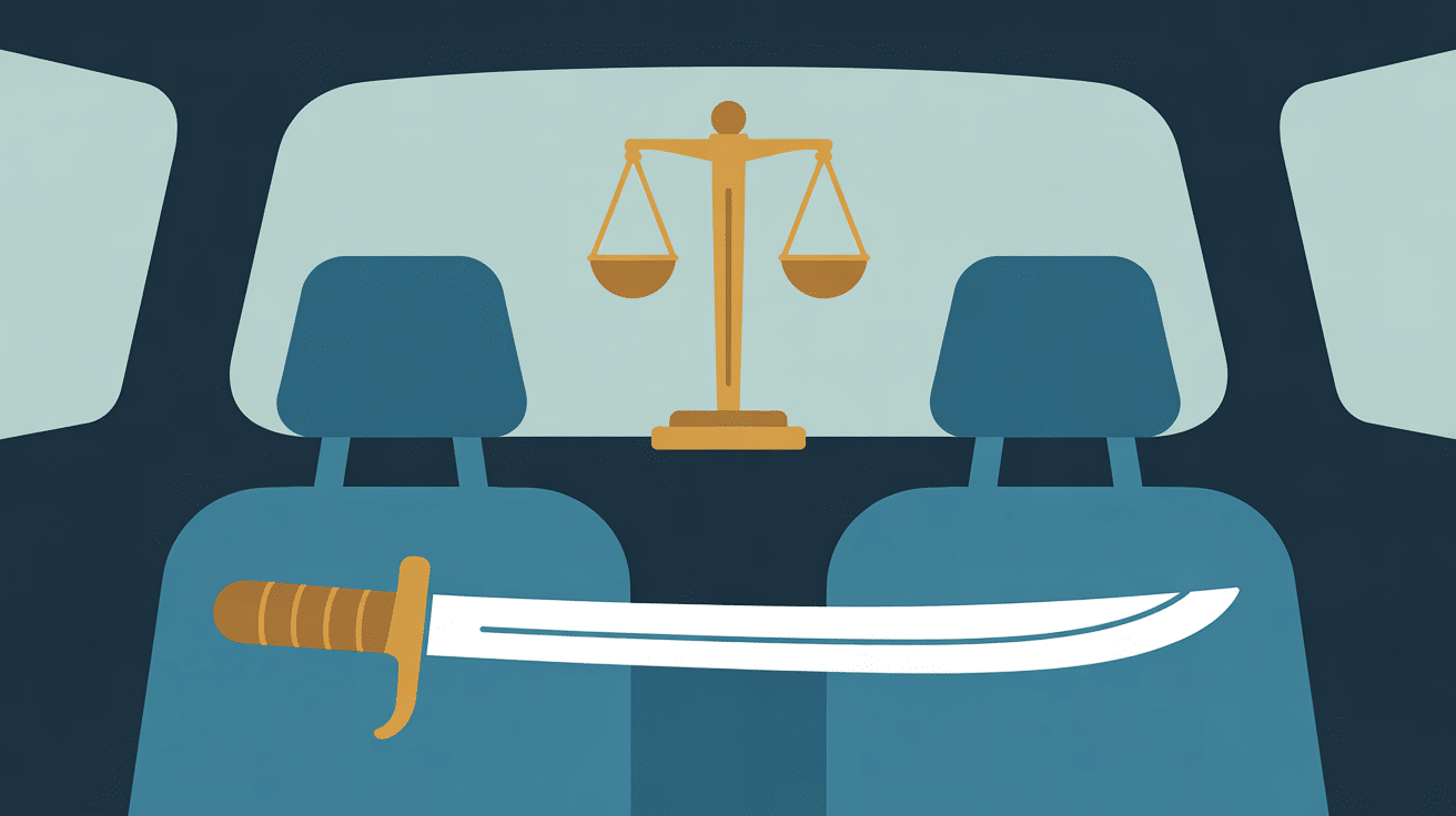 peut on avoir un couteau dans sa voiture illustration tableau de bord loi