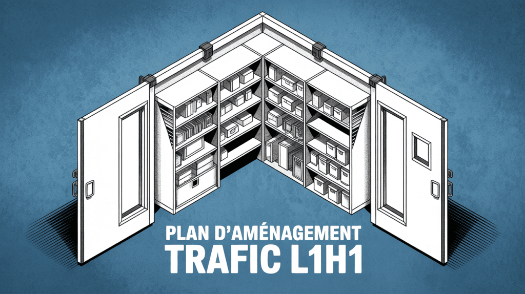 plan amenagement trafic l1h1 illustration vue isometrique