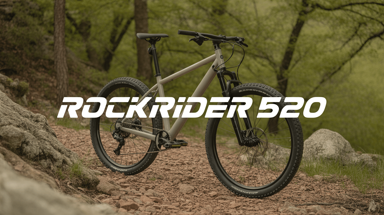 rockrider 520 vtt sur sentier forestier décor naturel
