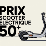 Scooter électrique 50 prix garé en ville illustration