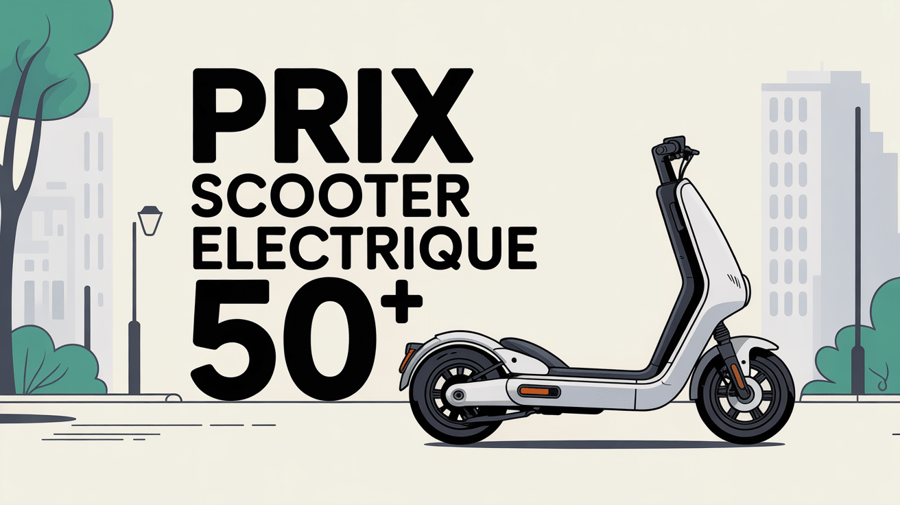 Scooter électrique 50 prix garé en ville illustration