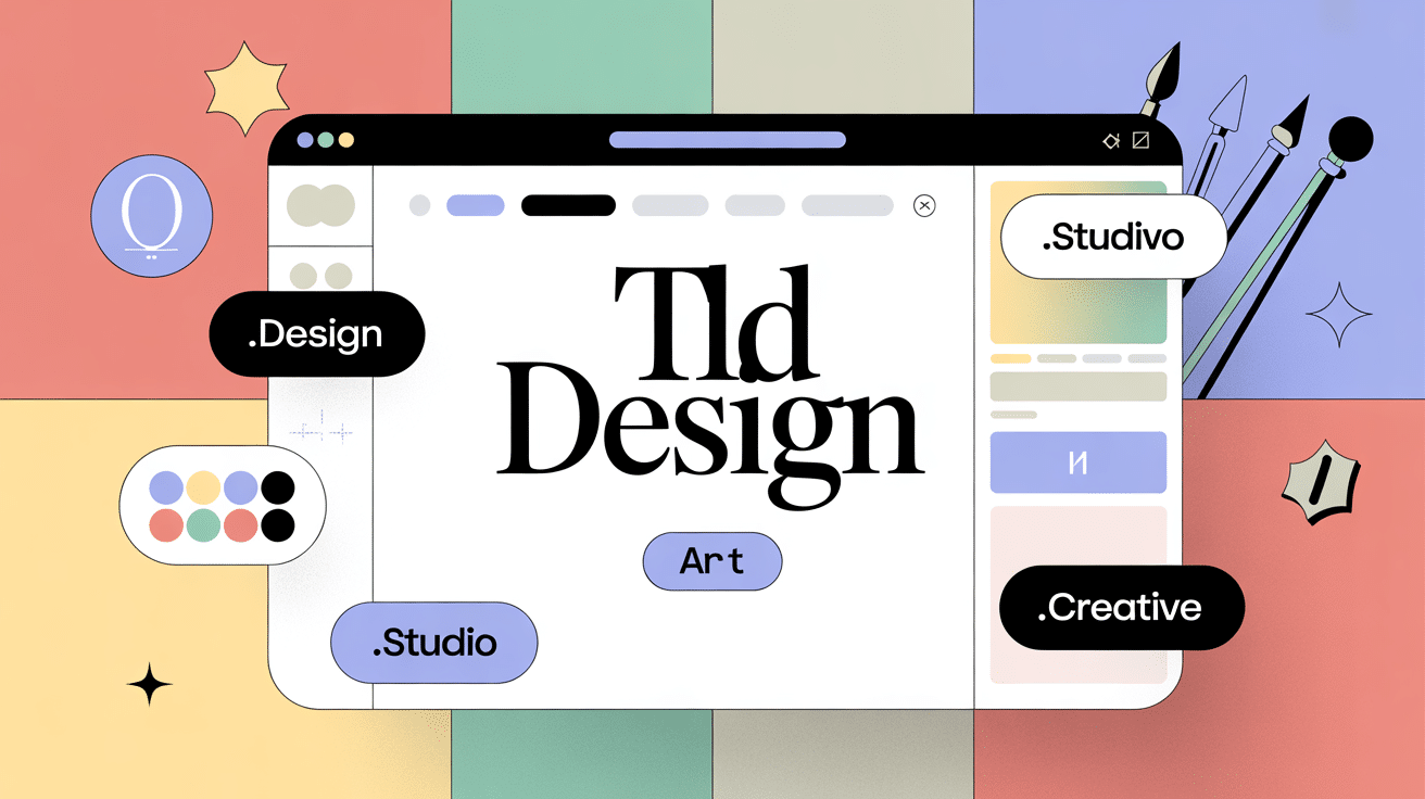 TLD designs interface web extensions flottantes