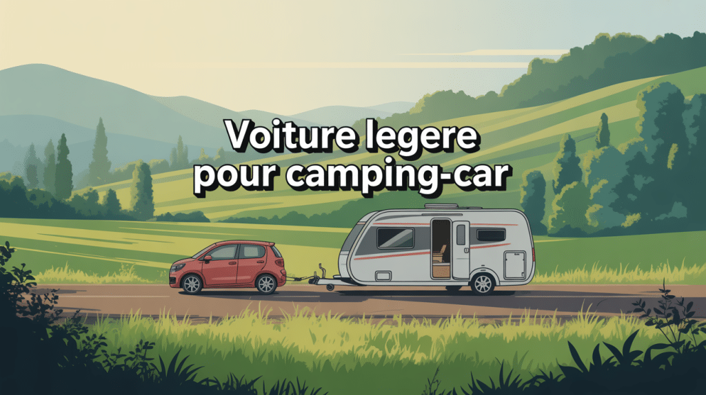 Voiture legere pour camping car tractée paysage