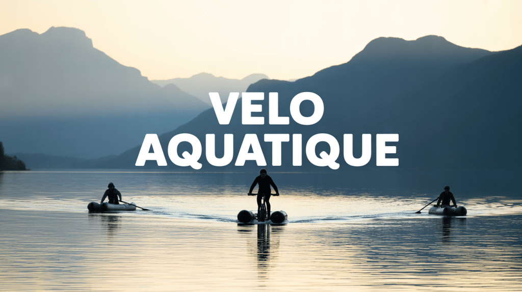 Vue d'ensemble d'un aquatic bicycle sur un lac calme