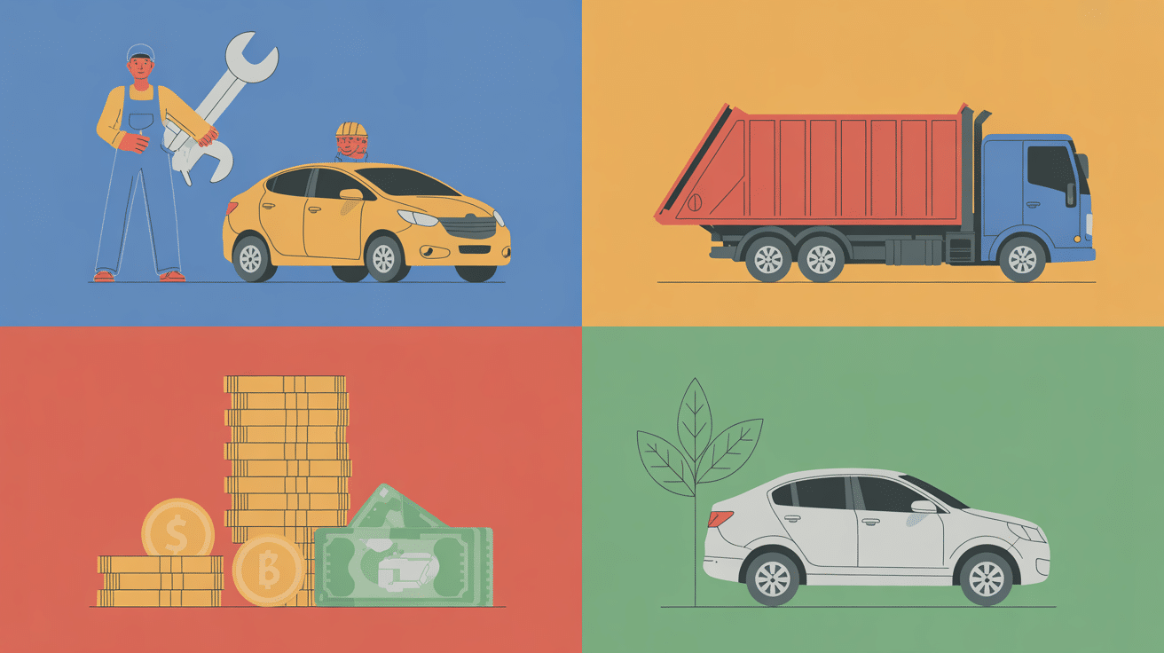 casse auto jo illustration services pièces détachées rachat épave écologie
