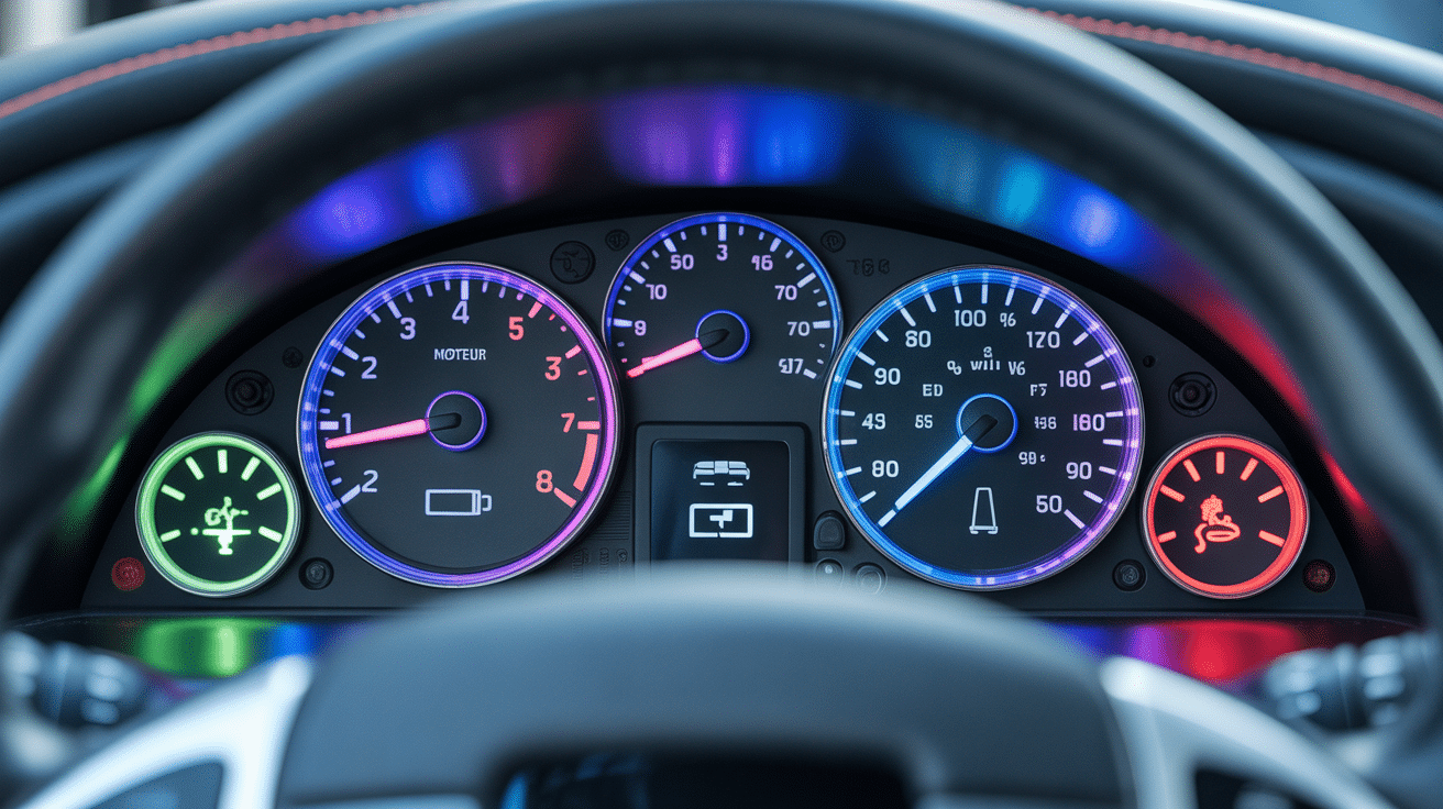 Zoom sur voyants alerte Peugeot 206 symbole