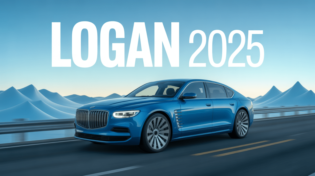 dacia logan 2025 berline moderne bleu métallisé avec phares led