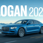 dacia logan 2025 berline moderne bleu métallisé avec phares led