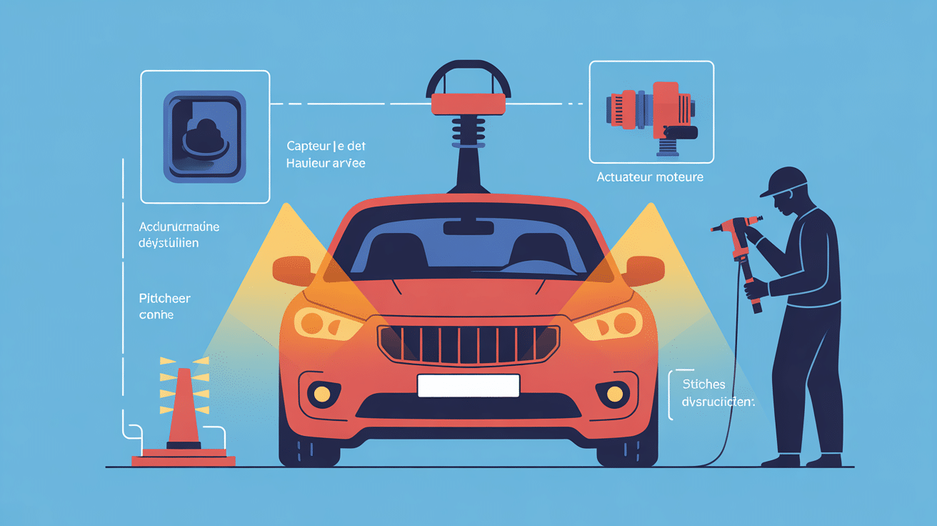 Défaut réglage automatique des projecteurs 308 faisceau et capteur