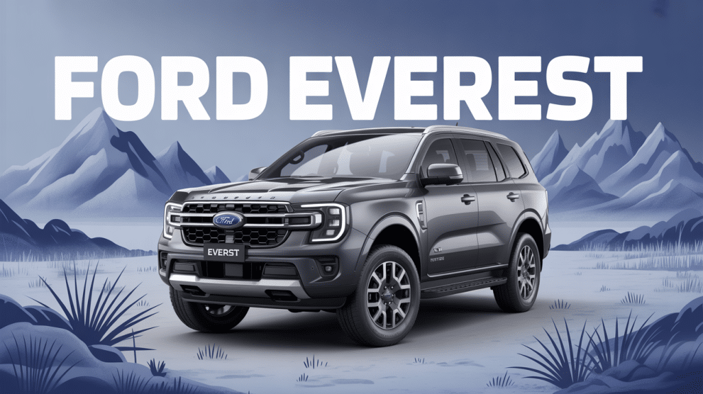 ford everest 2024 gris métallisé devant montagnes