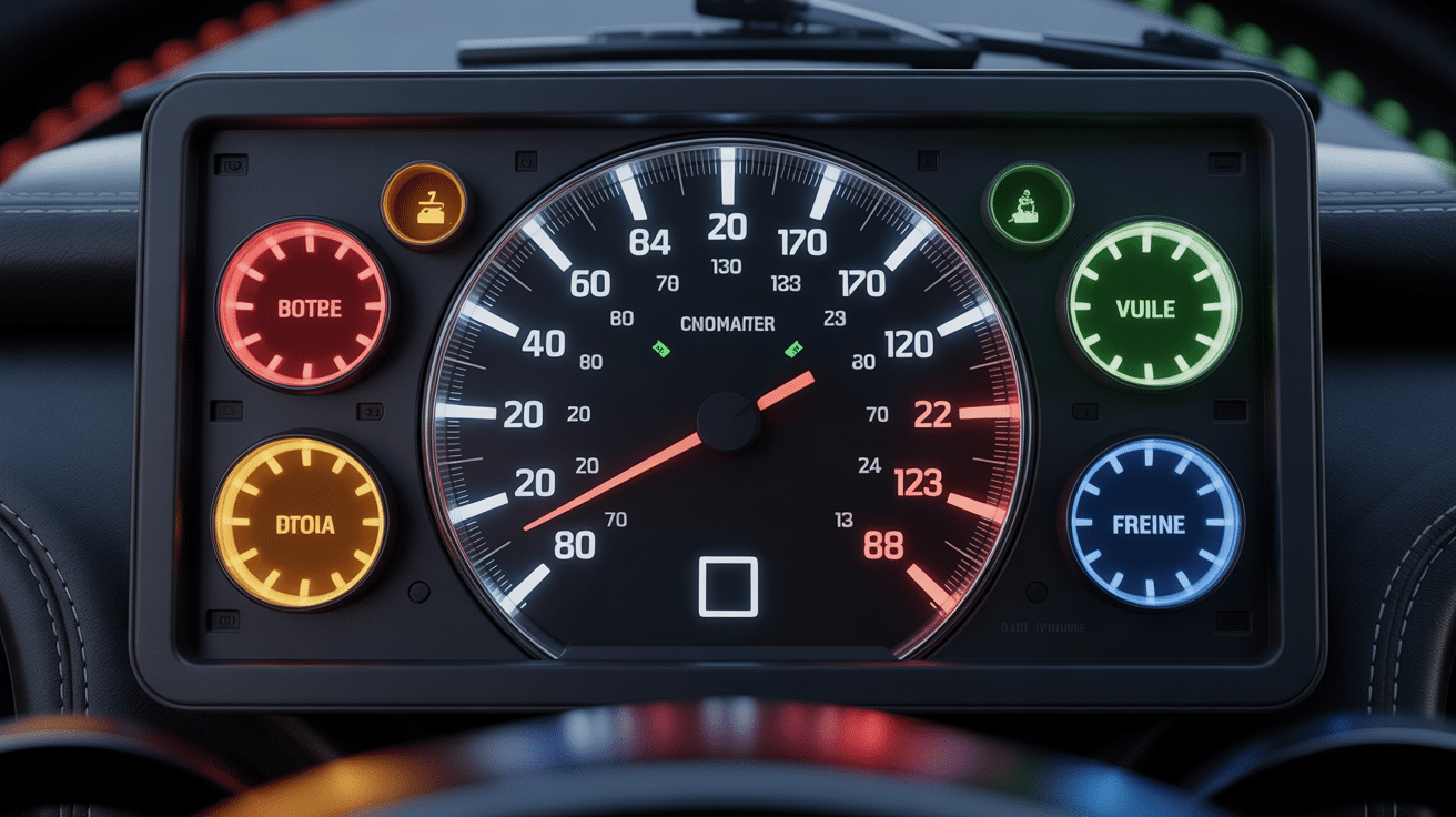 Tableau de bord Fiat 500 multiples voyants