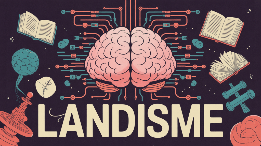 Illustration landiste cerveau circuits et livres