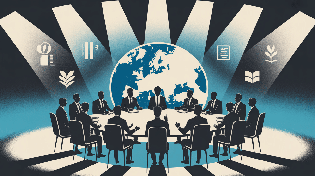 Débat stylisé landiste Europe table ronde