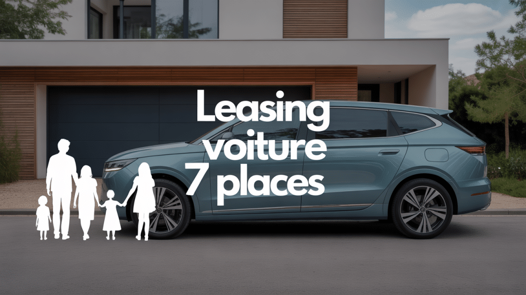 Grande voiture familiale 7 places leasing devant maison