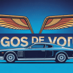 Logo voiture ailes sur voiture de luxe dorée