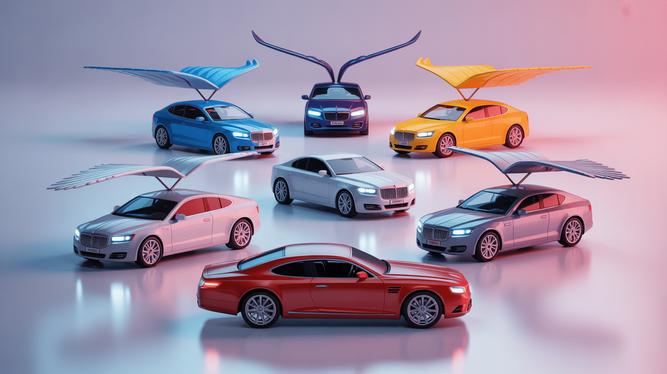 Voitures luxe avec logo voiture ailes distinct