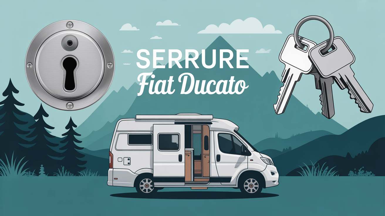 vue serrure camping-car fiat ducato gros plan