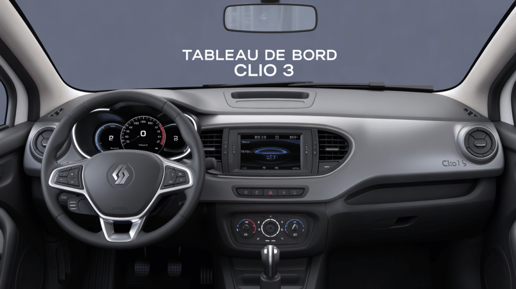 vue détaillée tableau de bord de la clio 3 avec voyants