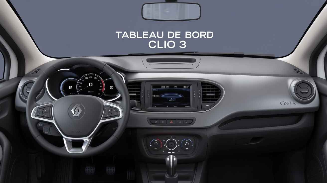 vue détaillée tableau de bord de la clio 3 avec voyants
