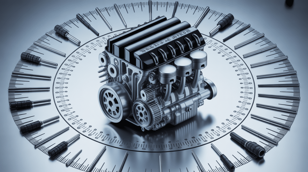 Moteur automobile et instruments avec texte tableau de conversion cc en cv