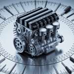 Moteur automobile et instruments avec texte tableau de conversion cc en cv