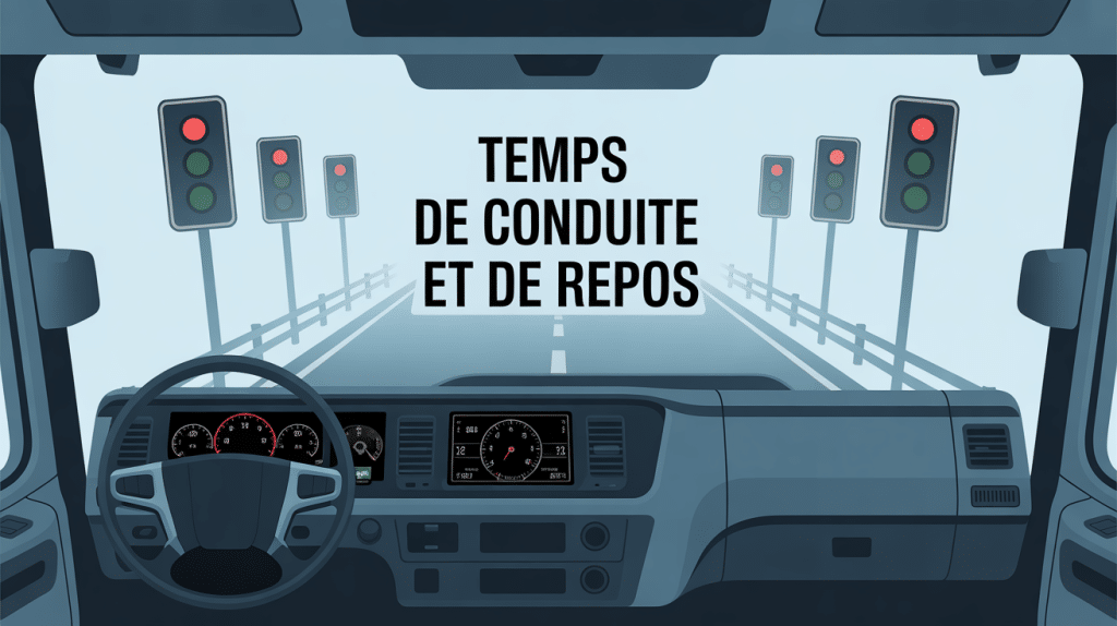tableau : temps de conduite et de repos sur tableau de bord de camion