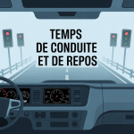 tableau : temps de conduite et de repos sur tableau de bord de camion
