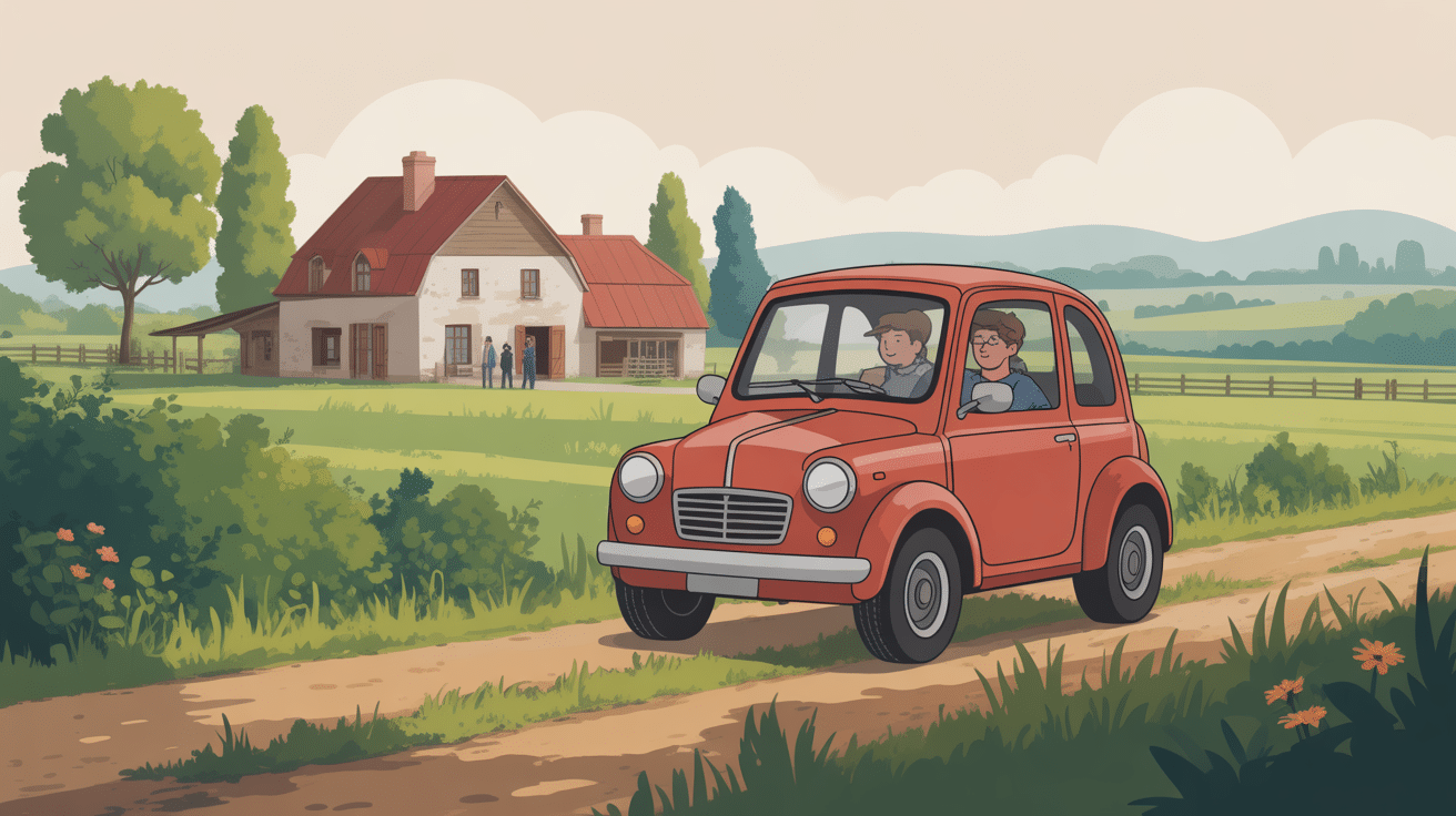 voiture sans permis 4x4 usage campagne illustration