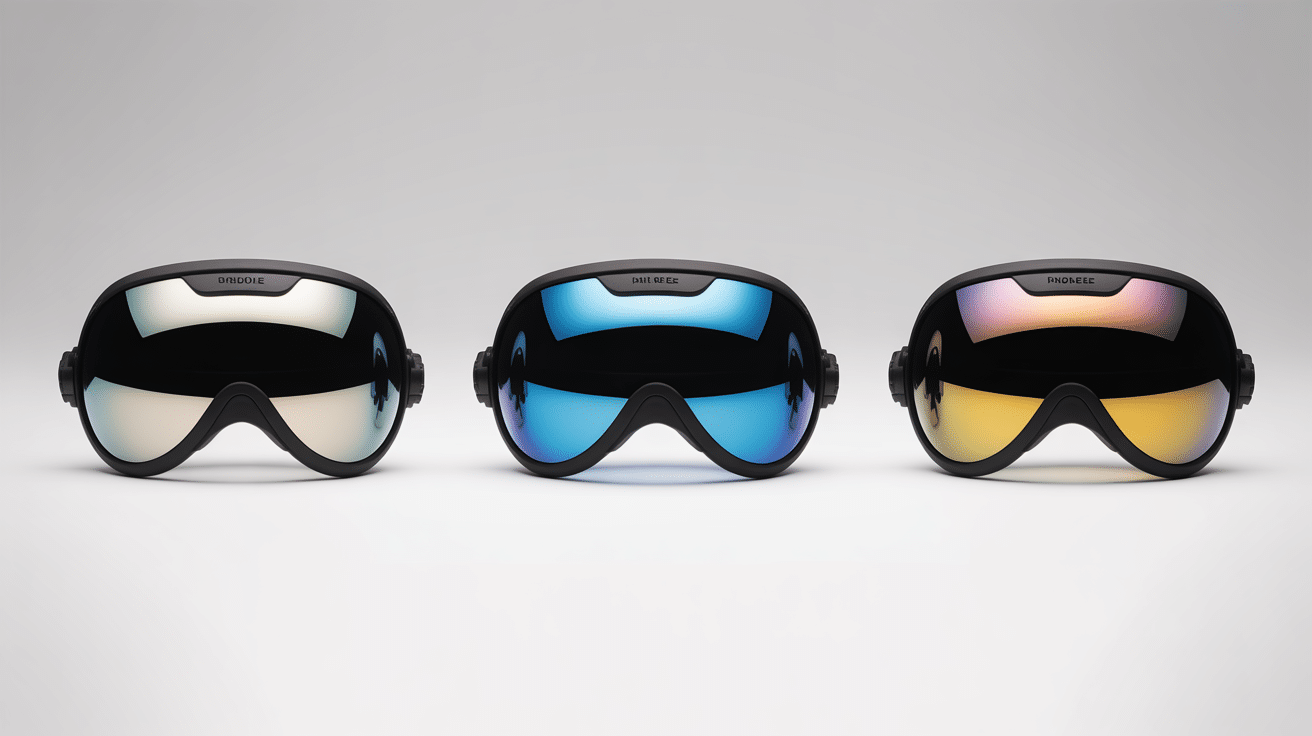 Trois visières iridium différentes couleurs